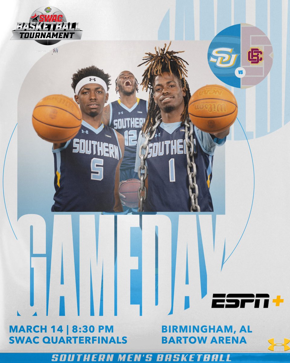 🚨 🏀 Gameday 🏀 🚨 🆚: Bethune-Cookman ⏰: 8:30 p.m. CT 📍: Birmingham, AL 🏟️: Bartow Arena 📺: ESPN+ 📊 swac.org #GoJags | #SouthernIsTheStandard | #ProwlOn | #ElevateTheStandard