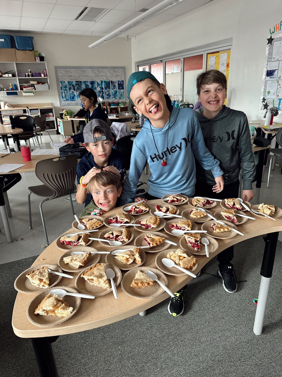 Pi day!!🥧Today, we got crafty for #PiDay, making bracelets with a pattern inspired by pi's digits. Later, we enjoyed some pie and sang along to the pi song! What a fun, Pi filled day! #SageCreekLRSD