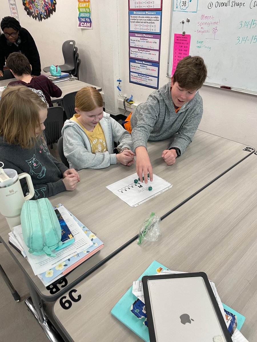 Today is Pi Day! To celebrate, Grade 6 students in Miss Smigelski's math classes went through the hallways looking for circles to calculate their area and circumference. They also teamed up to see who could roll the first 10 digits of Pi: 3.1415926535!

#WarriorPride #Investigate