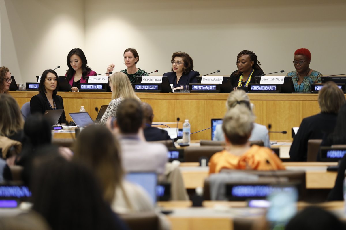 Civil society, feminist women's movements, and activists joined forces in today's #GenerationEquality event to demand: 📢Economic & social justice 📢Financial transparency 📢 More funding for women's organizations Replay here: unwo.men/KvI650QTPk3 #CSW68