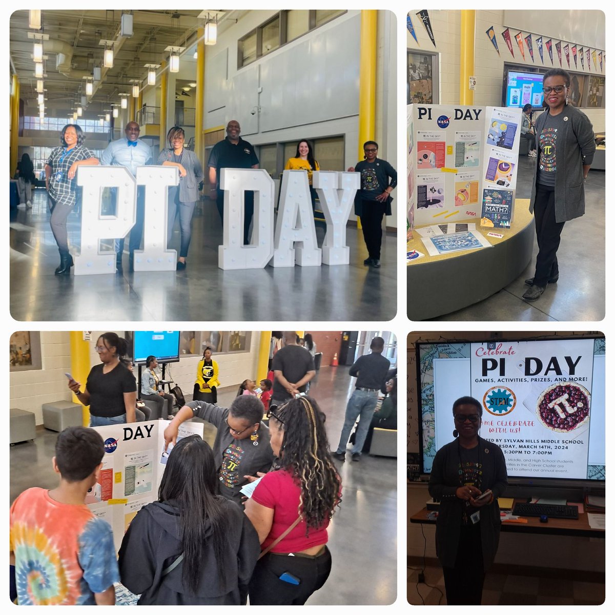 Today we @APSCarverEC joined one of our feeder schools @APSSylvanHills to celebrate Pi Day!!! Vertical alignment can take on many forms. #piday2024, #stem, #steam, #mathiscool