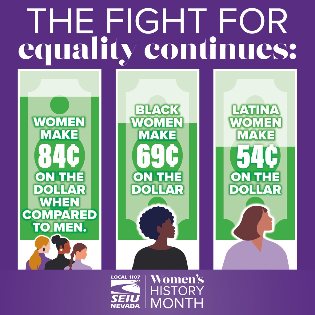 Join us in the fight for equal pay for equal work. #WomensHistoryMonth