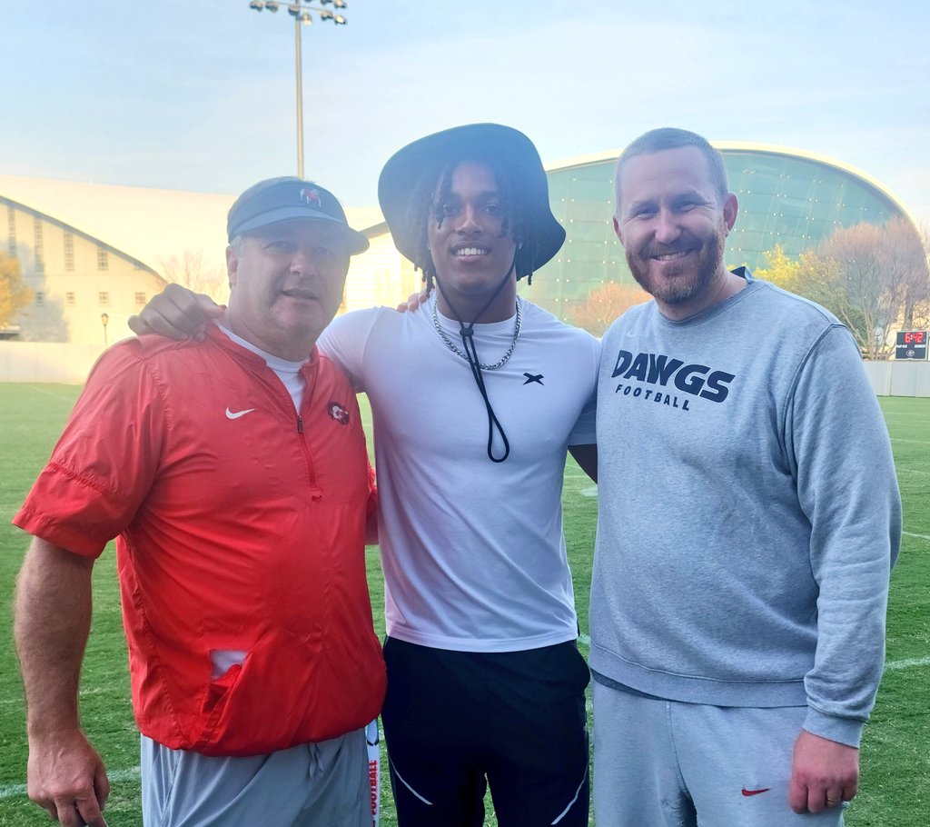 ‼️Great time with the Dawgs‼️ I always enjoy learning from these two @KirbySmartUGA @CoachSchuUGA 💯 @GeorgiaFootball @DawgNation @Dawgs247 @RustyMansell_ @jeffsentell @Mhoward38 @grayson_fb @SWiltfong247 @RecruitGeorgia @Coach_TRob @CoachDiribe96 @adamgorney