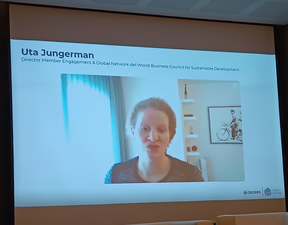 CECODES's tweet photo. @sergiorengifo Uta Jungermann, Directora de Member Engagement & Global Network del @WBCSD,nos señala que la hoja de ruta es clara, solo debemos aumentar la ambición. Por esto, desde #CECODES brindamos acompañamiento a las empresas para avanzar en este camino. https://t.co/EsihmLZ1g9