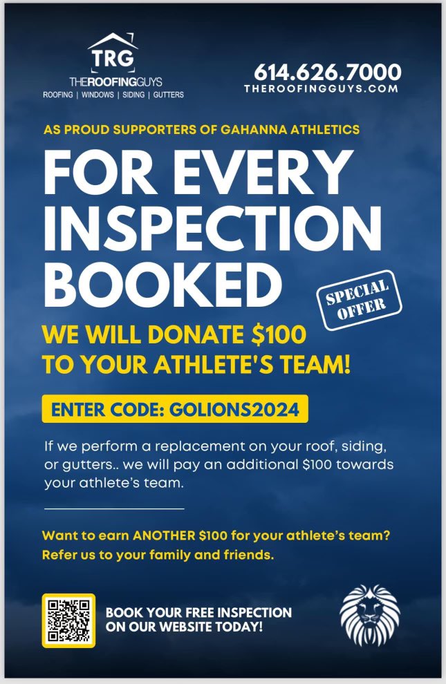 Thank you! <a href="/_TheRoofingGuys/">The Roofing Guys</a> <a href="/GLHS_Athletics/">Gahanna Lincoln Athletics</a>