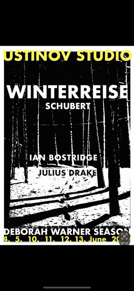 This year our Ustinov Studio season runs from 4th June until 10 September. First up a new staging of Winterresie with Ian Bostridge and Julius Drake - @TheatreRBath