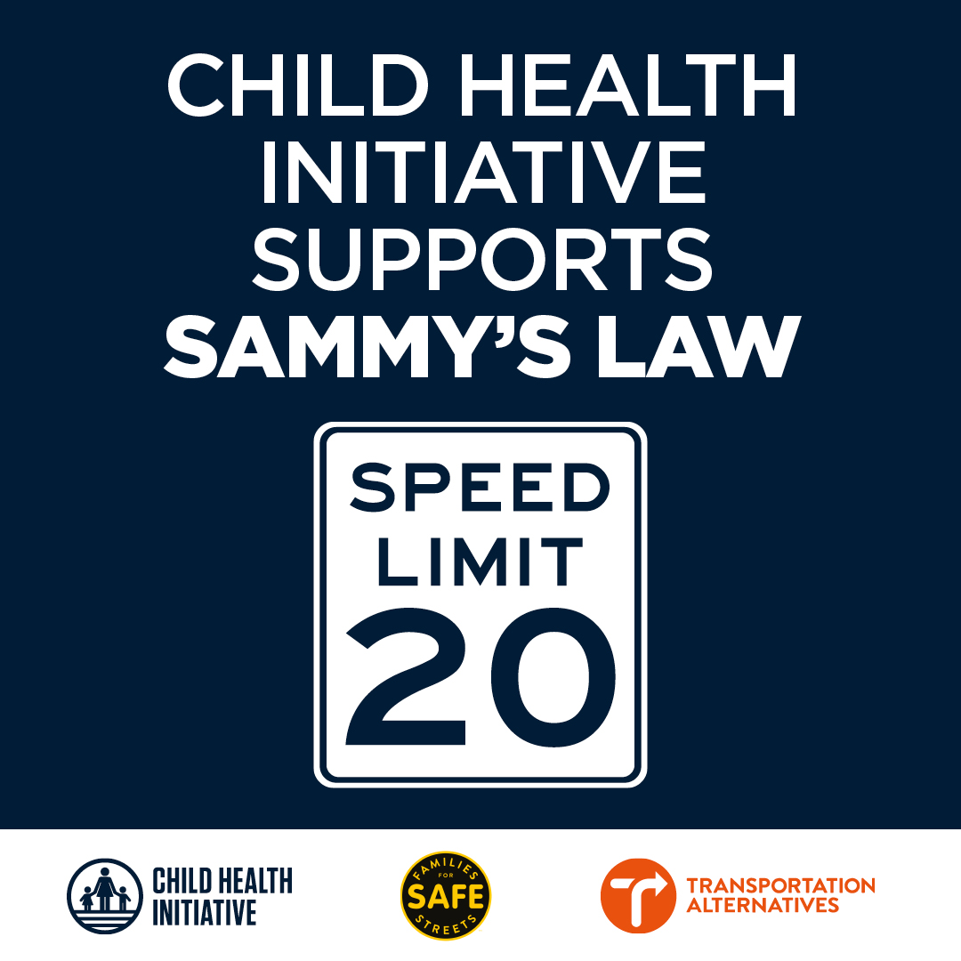 📈 Just 10mph faster almost doubles the risk of a child dying in a crash #saferjourneys #safekids 📣 We join the CHI call for NYC to adopt #Sammyslaw to save lives 📄 Read the open letter childhealthinitiative.org/sammys-law @TransAlt @childhealthGI @FIAFdn @NYC_SafeStreets