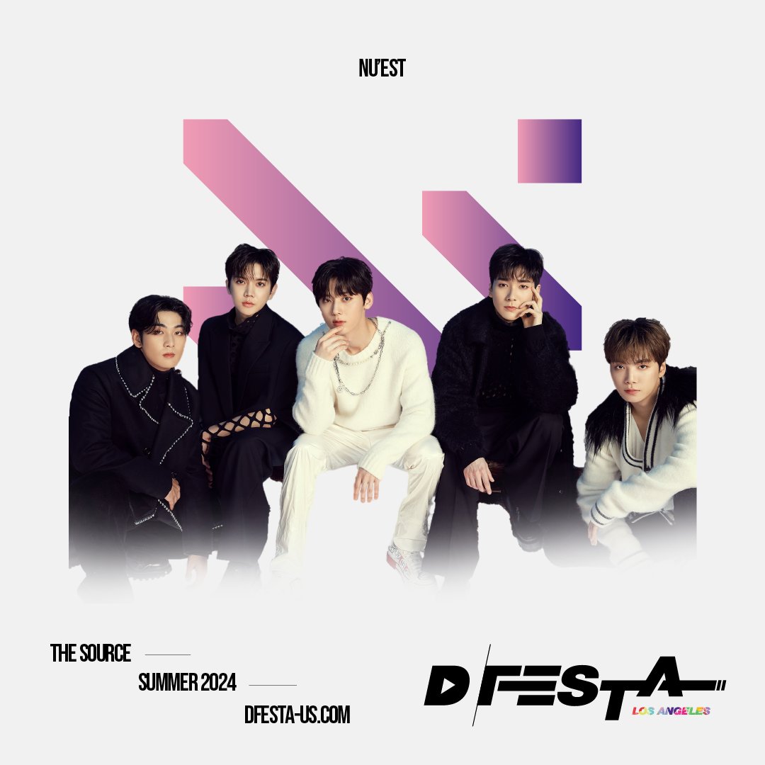 Just say BET BET and come to D’festa to see:

NU’EST !

Dive into a kaleidoscope of Kpop 🎶🖼️ Beyond the stage, it's an immersive art odyssey like no other! 💫 #Dfesta

🔳 Summer 2024. LA.
🔳 Ticket Sales Open on April 1, 2024