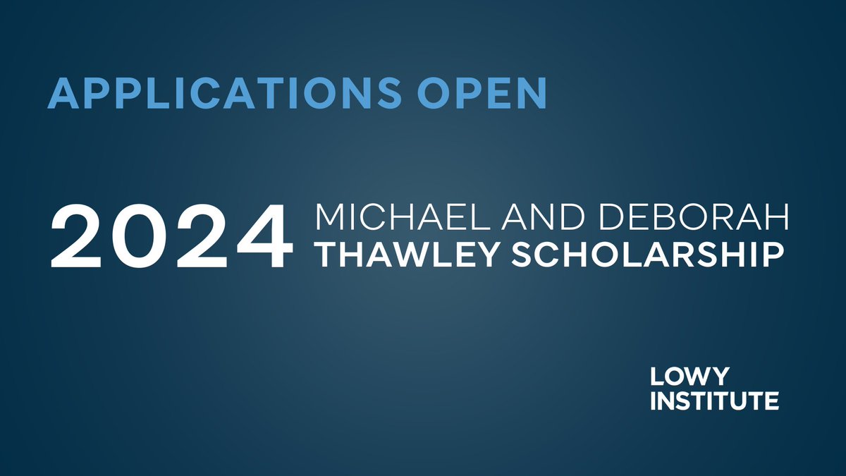 The Thawley Scholarship offers an Australian official, officer, student or recent graduate an exceptional opportunity to contribute to the work of two leading think tanks — the @LowyInstitute and @CSIS. Apply here👇 lowyinstitute.org/about/careers