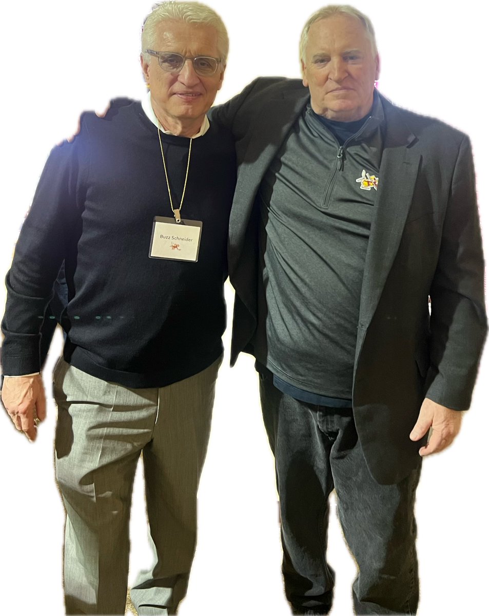 Legends! Former AHS Hockey coach John Sheridan (right)with Buzz Schneider celebrating their 50th reunion of their 1974 National Championship with Minnesota Hockey! As we all know Buzz did some damage on the Russians back in 1980 with the Miracle on Ice!