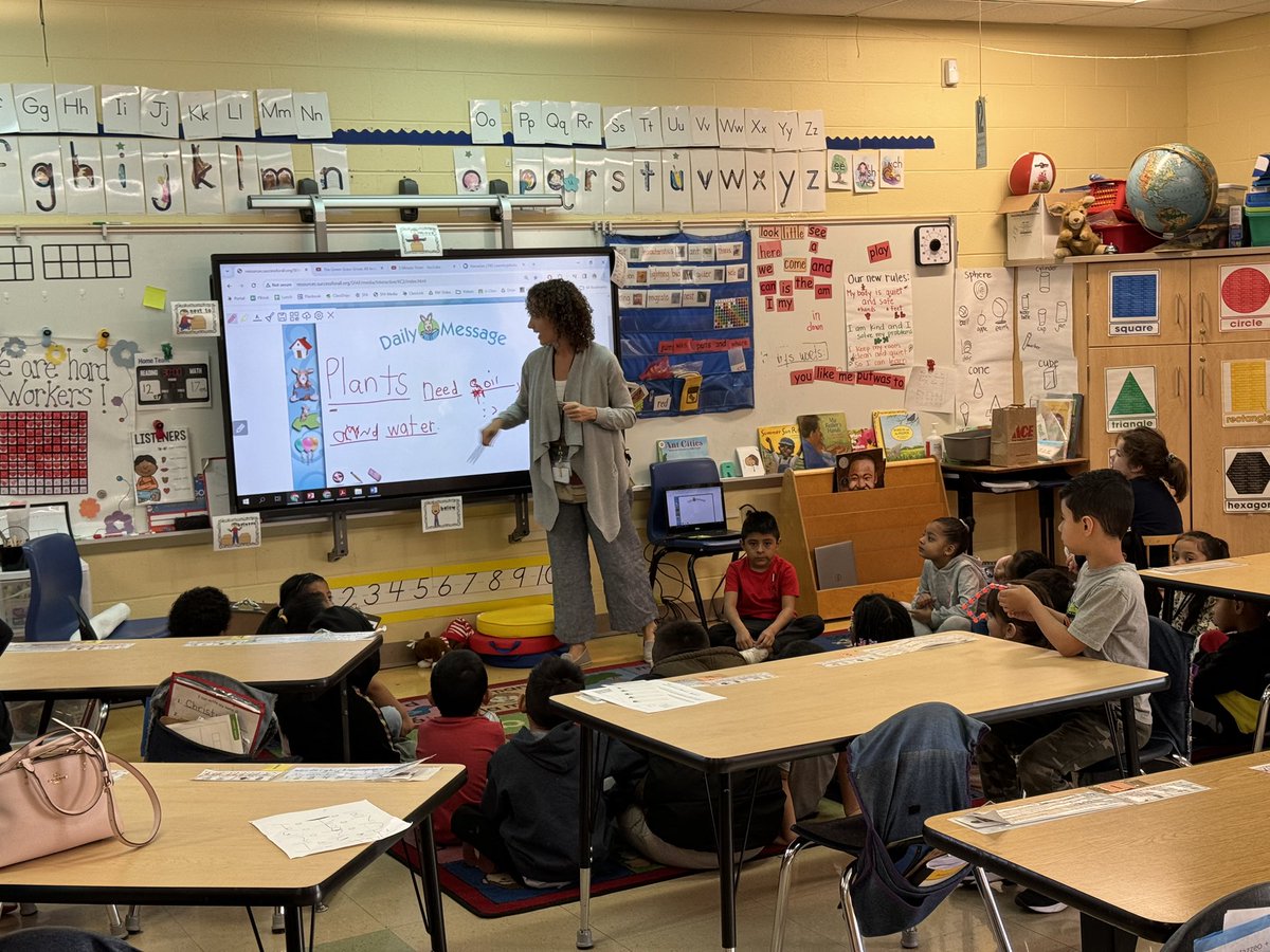 Plants need soil and water. Integrating literacy and science in the daily message provided many learning opportunities for each student across the curriculum. Students were focused and engaged! Thanks Mrs. Mazzeo- Team Heritage Hill Kindergarten! #AAGV, @tdwest2016