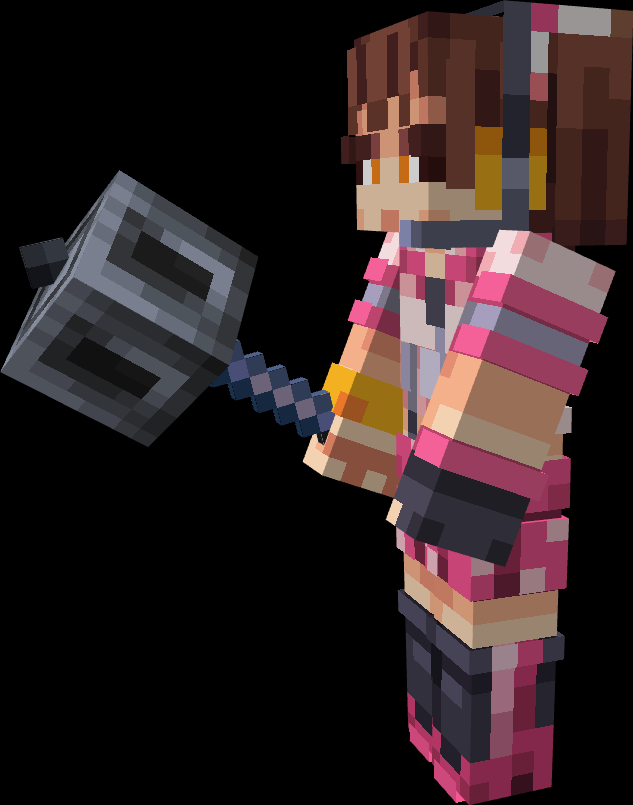 holo_modeller's tweet photo. A very fast model I made after seeing the Mace in the new snapshot, of how I personally would've done the held version.

(this took like 10 minutes and is all official Minecraft assets, so calling it my model seems wrong, but hey, a post after however damn long it's been xD) https://t.co/x9YnH3fSO4