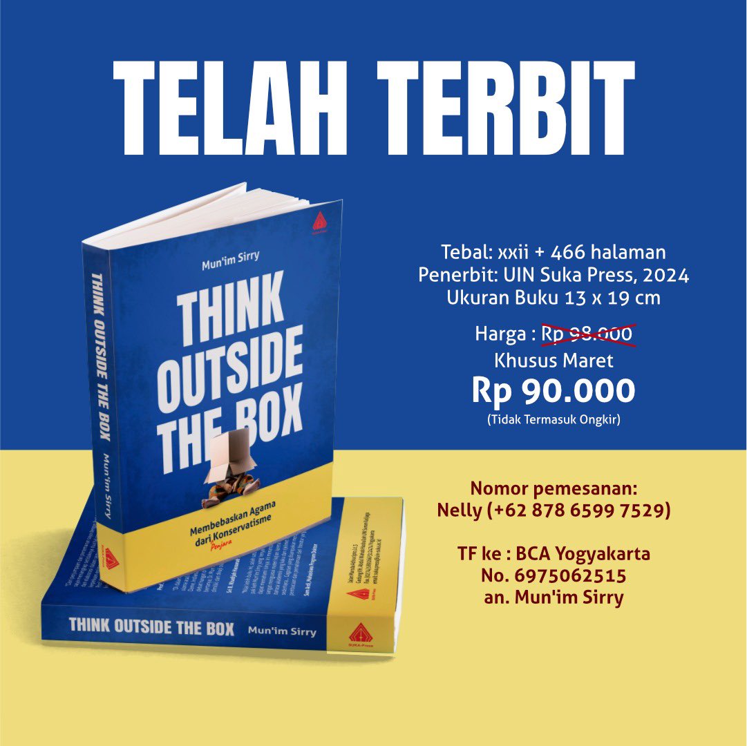 Jumat berkah! Buku ini siap dipesan. Monggo. Harga bersahabat khusus Maret. Katanya sih bulan saya lahir. “Maka keberkahan bagi mereka yang baca buku ini di bulan Maret, yang bertepatan dgn Ramadan” (bukan hadis). Mohon kebaikannya utk RT info ini. Maturnuwun.