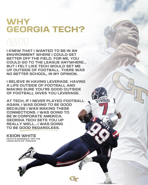 Recruits: Georgia Tech is a LIFE decision. Be a visionary & plan for the next 40yrs. The value of an ELITE education,attending a diverse Institute, & living in a one of the top cities in the country will only enhance you! BE DIFFERENT!! EVERYTHING MATTERS 🐝