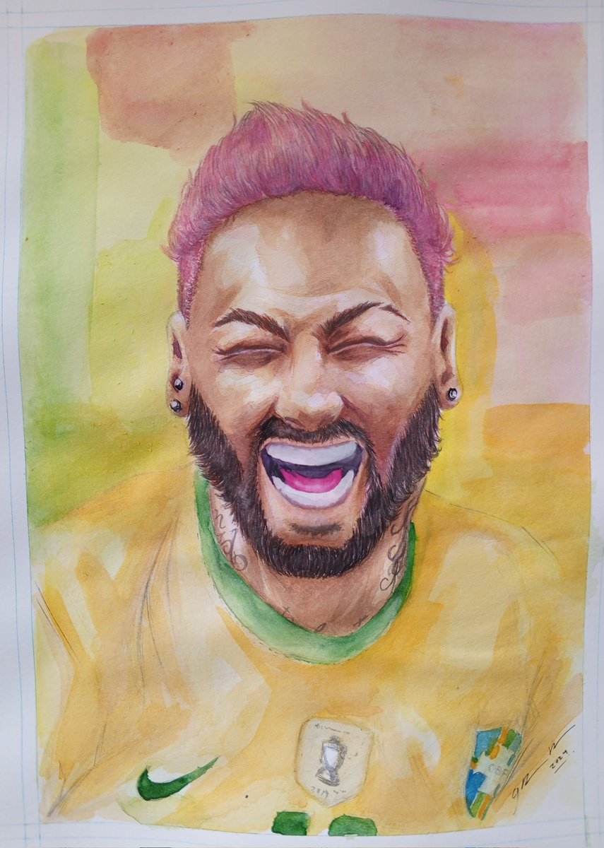 Neymar Jr Watercolor painting #neymar #cbf_futebol #football #brazil #art #illustration #psg #FCBarcelona