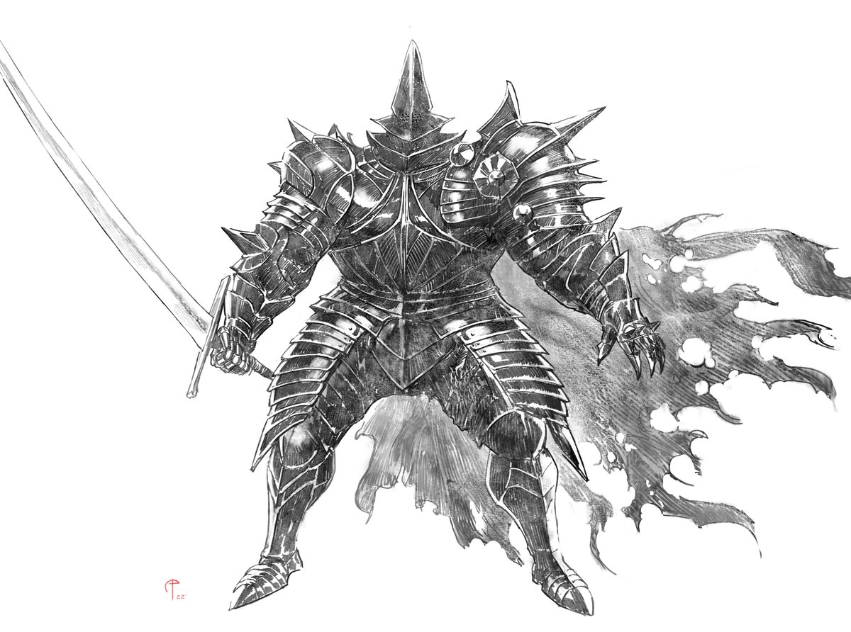 Thanks everyone for liking my scribbles. I will be posting new stuff in the mornings and older stuff in the evenings for the remainder of this month . Here is this Berserker Knight