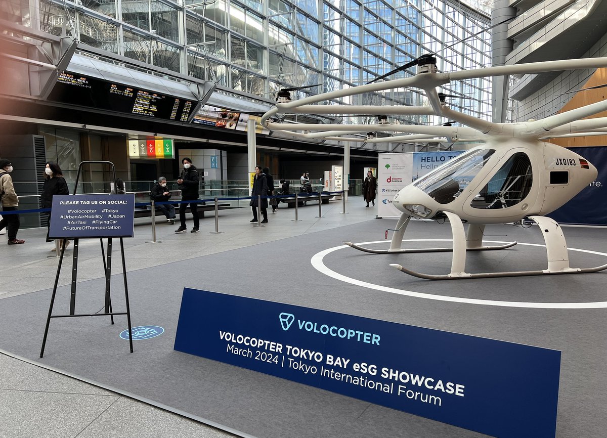 Good morning #Tokyo! We are ready for an exciting day to showcase our 2X to the public, up close and personal. #eVTOL