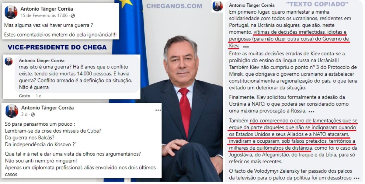 lobo_alsacia's tweet photo. 🚨🚨🚨🚨 Atualização do #Putingate português!
Na webpage @cheganos ficamos a saber, que para além de João Tilly, também António Tânger Correia publicou comentários acusando o governo de KIEV de irresponsabilidade quando o país foi INVADIDO pela Rússia.
Chega = Partido putinista https://t.co/PBuZOPrXEC