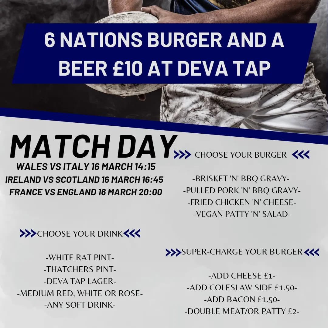 DevaTapChester's tweet image. Can’t believe it but we are serving a st Patrick’s day food this Sunday we have rugby all weekend football and St Patrick’s day we have a special menu on Sunday come down and join us @thedevatap @BeersInChester @AdamDandy @StPatricksDay5K #chester #realale