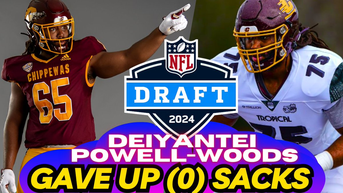 Remember the name Deiyantei Powell-Woods!
2,527Career Snaps (Between Tackle/Guard)
ZERO, Sacks Given Up in 2023
EXPLOSIVE Pro day &amp; is NFL READY

LINK: youtube.com/watch?v=HymeRx…

<a href="/DPow_65/">Deiyantei Powell</a> <a href="/CMU_Football/">Central Michigan Football</a> #NFLDraft #NFLDraft2024 <a href="/Jross95/">Jason M. Ross</a> #fireupchips #nflproday