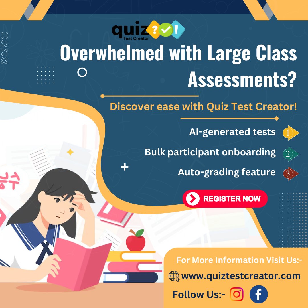 QuiztestCreator's tweet image. Unlock the potential of stress-free assessments!🌟

Take the action -Sign Up Now! Visit Now: quiztestcreator.com

#EffortlessAssessments #AIgeneratedTests #QuizTestCreator #BulkOnboarding #EfficientAssessment