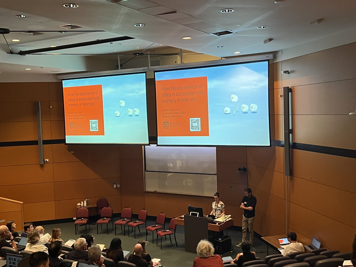 Prof_Naismith's tweet photo. Terrific talk on insomnia, cognition and ageing by #NathanCross at @SydDementiaNet today! Take our sleep seriously @cogsleep @cogsleepacademy @HBAProgram_USYD @BrainMind_Usyd @UsydPsych https://t.co/EEZAKz5VoZ