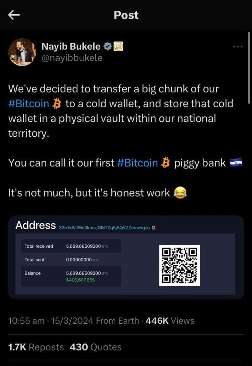 Bitcoiners sent sats and Ordinals cats to El Salvador after @nayibbukele  revealed its new wallet address.