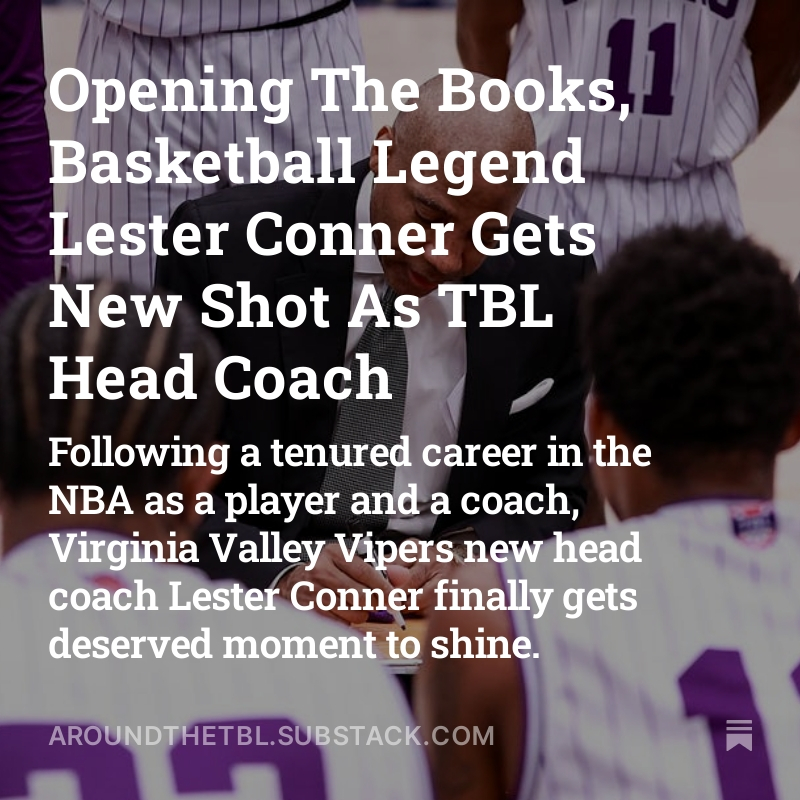 atblsubstack's tweet image. "This is something I have always wanted to do."

The latest ATBL One-on-One might be the biggest one yet, as  @VAVIPERSTBL new head coach Lester Conner sits down to talk about his long road from the @NBA to the @TBLproleague.

aroundthetbl.substack.com/p/opening-the-…

#atbl #tbl #tbl24