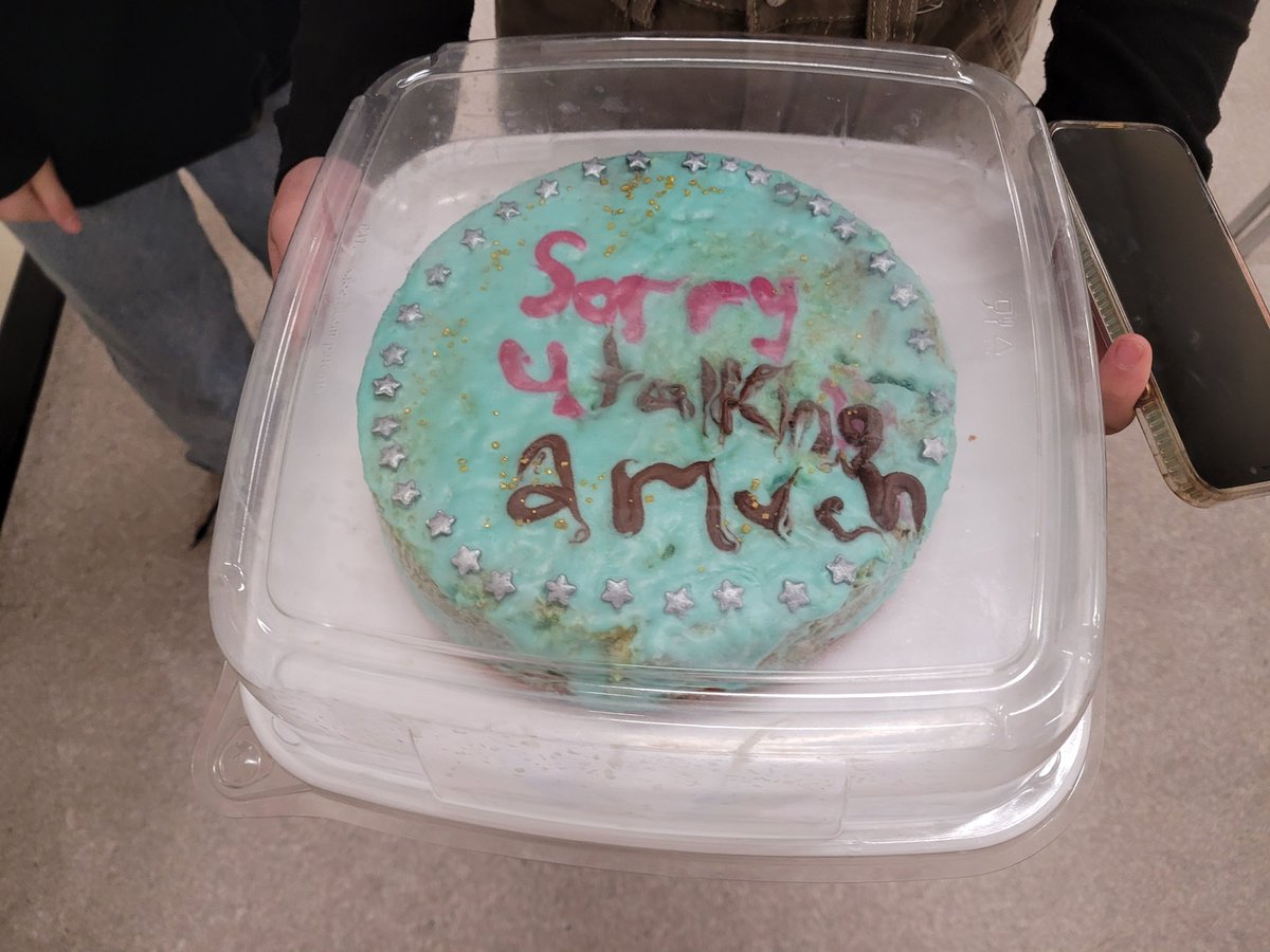 My students baked me a sorry for talking too much cake! I never expected such a wonderful surprise! They are so thoughtful and compassionate.  The world will be in better hands. #blackteacher #godisgood #Abbystrong