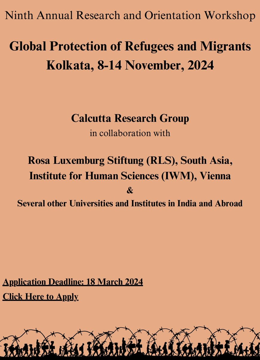MCRG_CRG's tweet photo. Apply for Workshop on #Migration and #Refugees organised by CRG-@IWM_Vienna-@RLSSouthAsia by 18 March 2024. Apply with abstract, CV, reference letter: https://t.co/8jzygwBnky
#shockmigration #ecologicalchange #globalcompact #displacement #deepecology #CityInRuins #migrants https://t.co/3AYevpZDcC