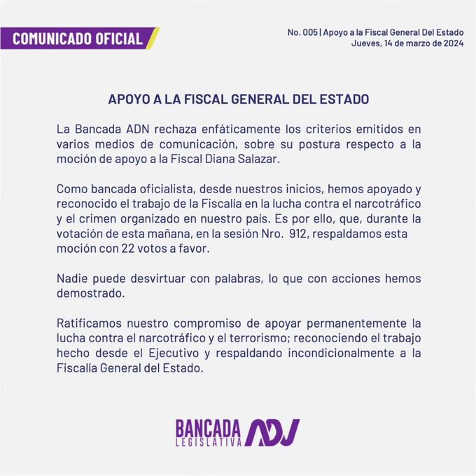 manuelboadn's tweet image. Ratificamos nuestro apoyo al trabajo realizado por la Fiscalía General del Estado, en la lucha contra la corrupción, la violencia y la delincuencia. 

#LaNuevaAsamblea