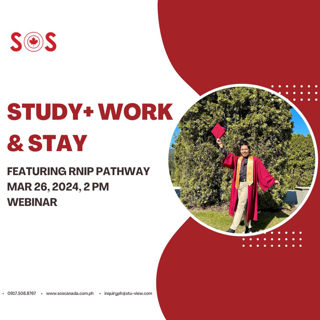 SOSPhilippines's tweet image. Study, Work and Migrate in Canada via RNIP Pathway 🇨🇦

Did you know that you may be eligible to become a permanent resident in Canada after graduation?

Date: March 26, 2024
Time: 2:00 PM
Register here: bit.ly/Studytomigrate

#soscanadaphilippineteam #rnip