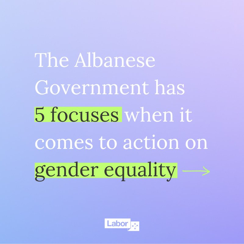 SenKatyG's tweet photo. ICYMI: Labor released Australia's first national strategy for gender equality. 

Here's what it focuses on.