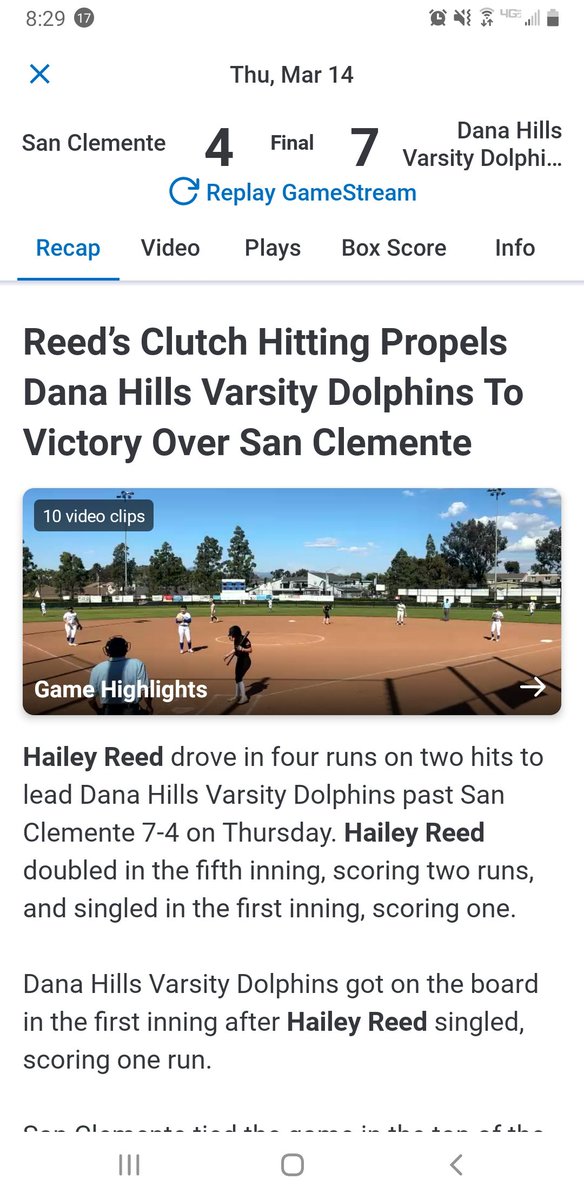 Dana Hills Softball (@danahssoftball) on Twitter photo Dana Hills wins 7-4 over San Clemente in a non-league game. <a href="/sparkyreed2025/">melissasparkyreed2025</a> 7 IP, 2 ER, 4 K. <a href="/haileyrsoftball/">Hailey Reed</a> 4 RBI. <a href="/SOCoPrepSports/">SOCo Prep Sports</a> <a href="/rskuhn/">Ryan Kuhn</a> <a href="/ocvarsityguy/">Dan Albano</a> <a href="/latsondheimer/">eric sondheimer</a> Dana Hills wins 7-4 over San Clemente in a non-league game. <a href="/sparkyreed2025/">melissasparkyreed2025</a> 7 IP, 2 ER, 4 K. <a href="/haileyrsoftball/">Hailey Reed</a> 4 RBI. <a href="/SOCoPrepSports/">SOCo Prep Sports</a> <a href="/rskuhn/">Ryan Kuhn</a> <a href="/ocvarsityguy/">Dan Albano</a> <a href="/latsondheimer/">eric sondheimer</a>