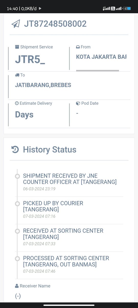 JamesSt65562419's tweet photo. @JNE_ID Mau berapa hari lagi ini barang mangkrak di tanggerang.dari tanggal 7 smpe tanggl 15 gak jalan jalan sama sekali https://t.co/Nd3YNzJ1nf