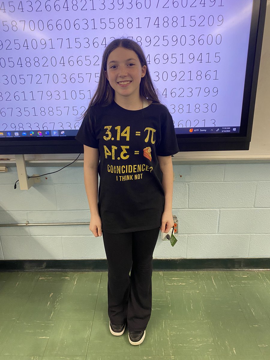 Another successful Pi Day!! 2024
• 337 Digits of Pi memorized for this years record by one student!
• 221 Digits of Pi memorized by another student! 
•Delicious treats made by many!
Thanks to all who participated today! #WarriorsCare #WantaghSchools #MiddleschoolMath #PiDay