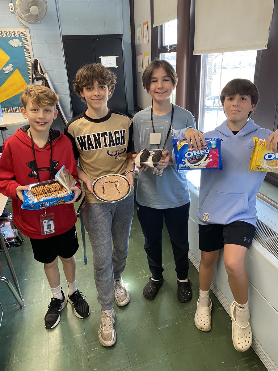 ms_FaySherlock's tweet photo. Another successful Pi Day!! 2024
• 337 Digits of Pi memorized for this years record by one student!
• 221 Digits of Pi memorized by another student! 
•Delicious treats made by many!
Thanks to all who participated today! #WarriorsCare #WantaghSchools #MiddleschoolMath #PiDay https://t.co/X3wFao4jph