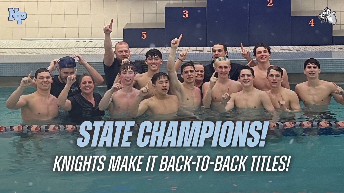 BREAKING NEWS - The North Penn Boys Swimming and Diving Team are BACK TO BACK @PIAASports State Champions! #KnightTime