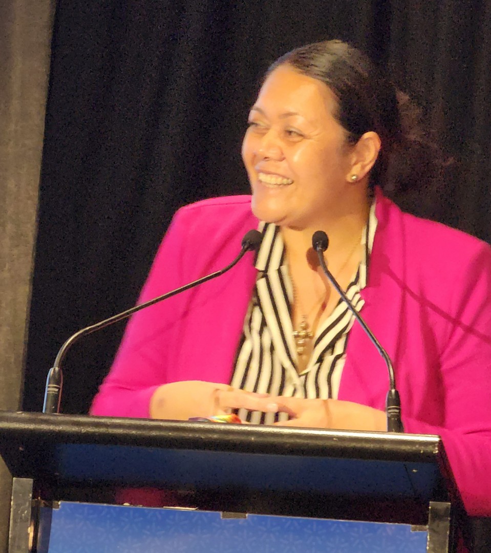 ACHSM's tweet photo. Margie Apa, Chief Executive, Health New Zealand - Te Whatu Ora, addressing 250 health leaders at ACHSM one-day conference in Auckland, Fri 15 Mar 2024, about the importance of teams vs heroic leadership.
#leadership #management #healthservices #healthservicemanagement #healthcare https://t.co/KsUP8FoLTe