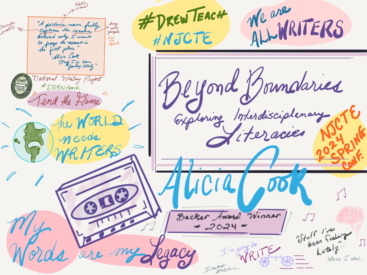 Such a wonderful day at #NJCTE #DrewTEACH 2024 Spring Conference! Loved seeing my NJ @ncte @ncte_cel friends in person! Here's my sketchnote from today @NJCTENews