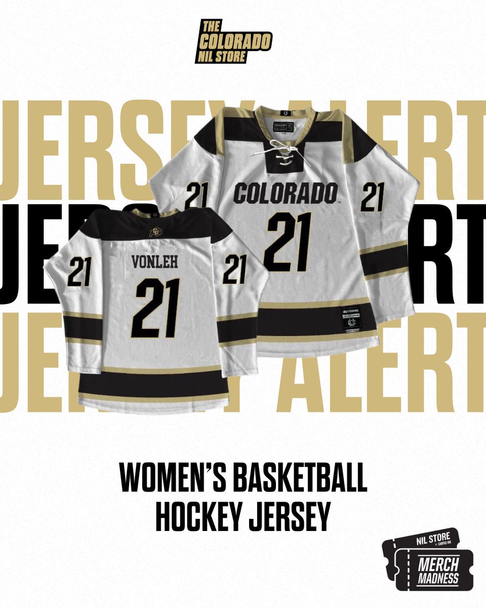 Are you a hockey fan? Why not get a @cubuffswbb Hockey Jersey 🏀🏒 SHOP : colorado.nil.store/collections/sp… #ColoradoNIL #NIL #NILStore #MerchMadness