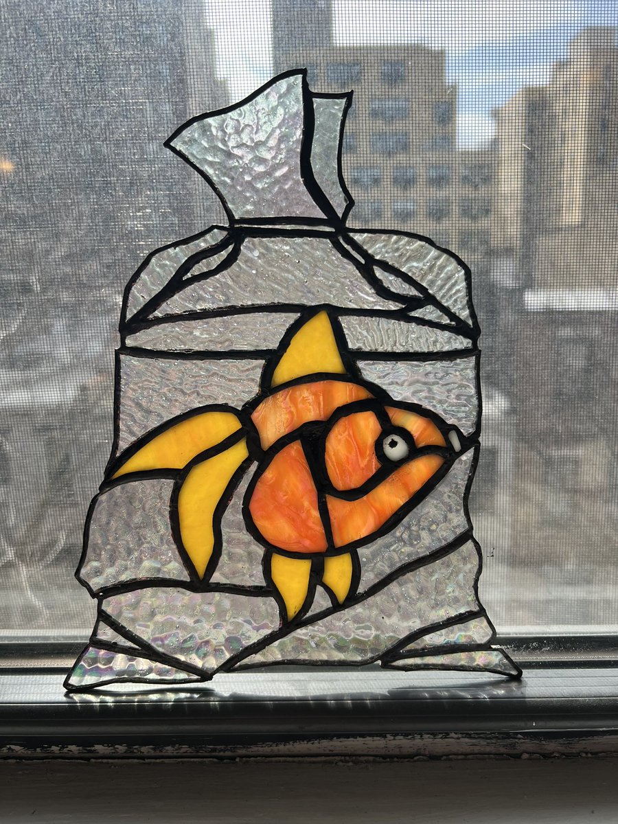 I took a brief hiatus with embroidery and have been teaching myself how to make stained glass art over the past couple of months. Here’s some recent ones I’ve made!