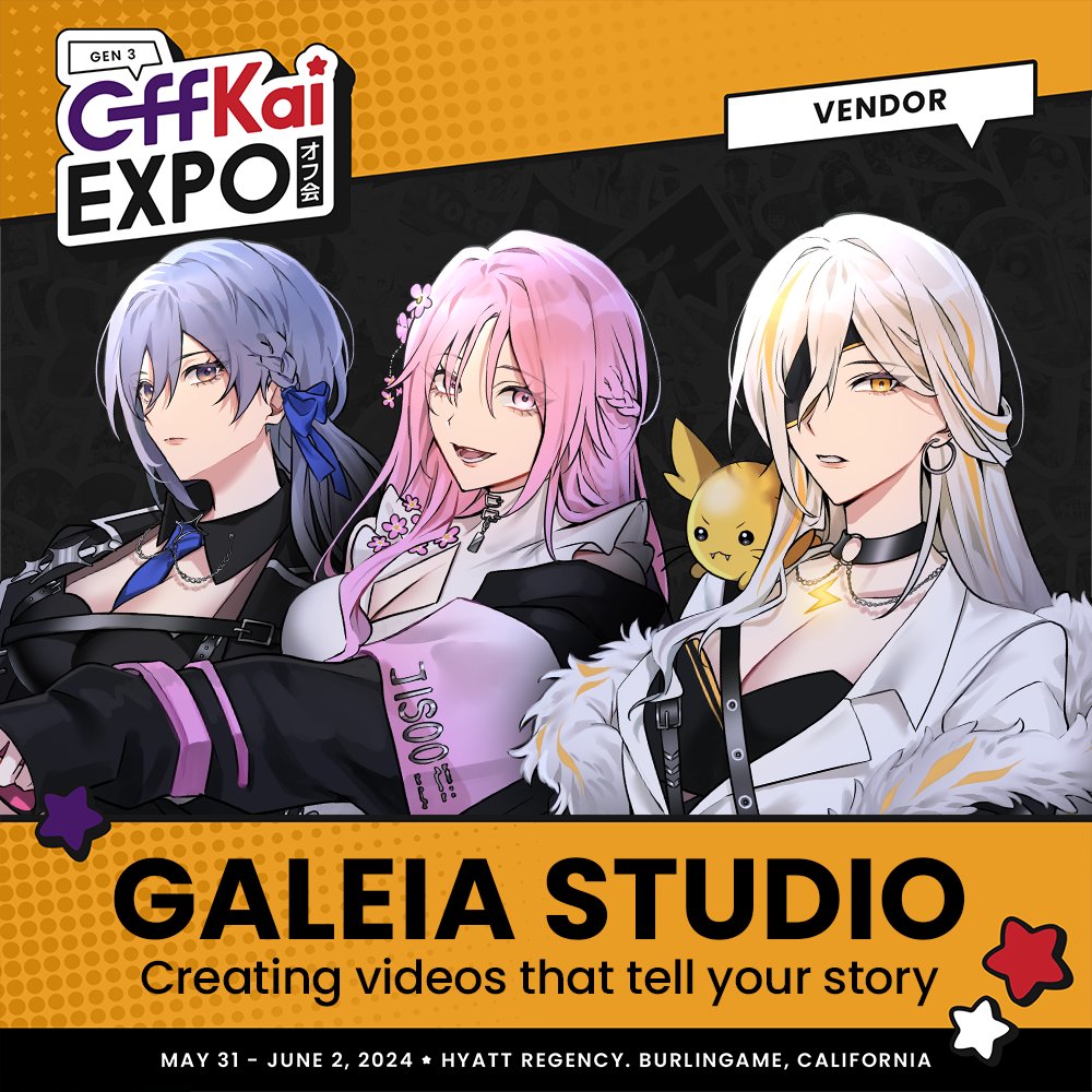 ✨ GALEIA AT OFFKAI ✨ The Galeia girls will be taking on #OffKaiGen3 at Burlingame, CA from May 31st - June 2nd! Stop by our booth in the Vendor Hall to check out merch and say hi!