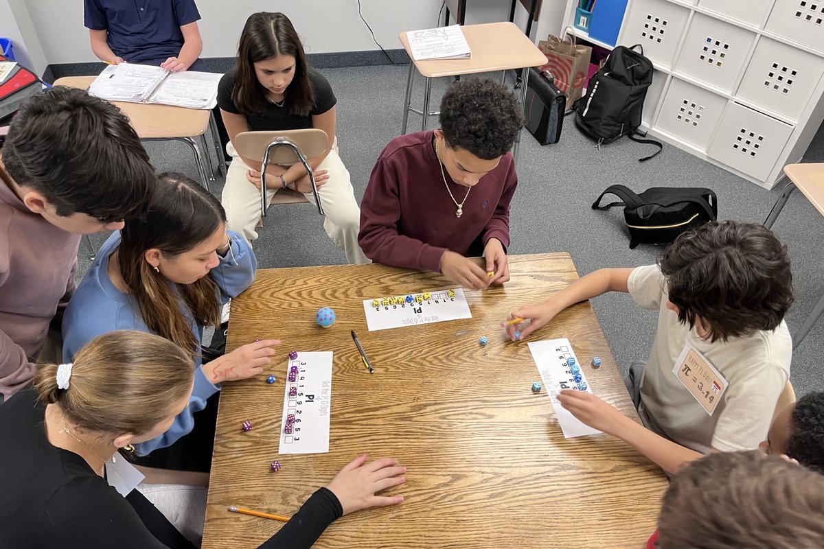 ElmwoodFranklin's tweet image. It’s Pi Day, and our Upper School math celebrated with a little healthy competition, racing each other to see who could roll the first ten digits of Pi and trying to draw the perfect circle. Like π, these students can’t stop, won’t stop. #piday2024 #thinkingbeyond