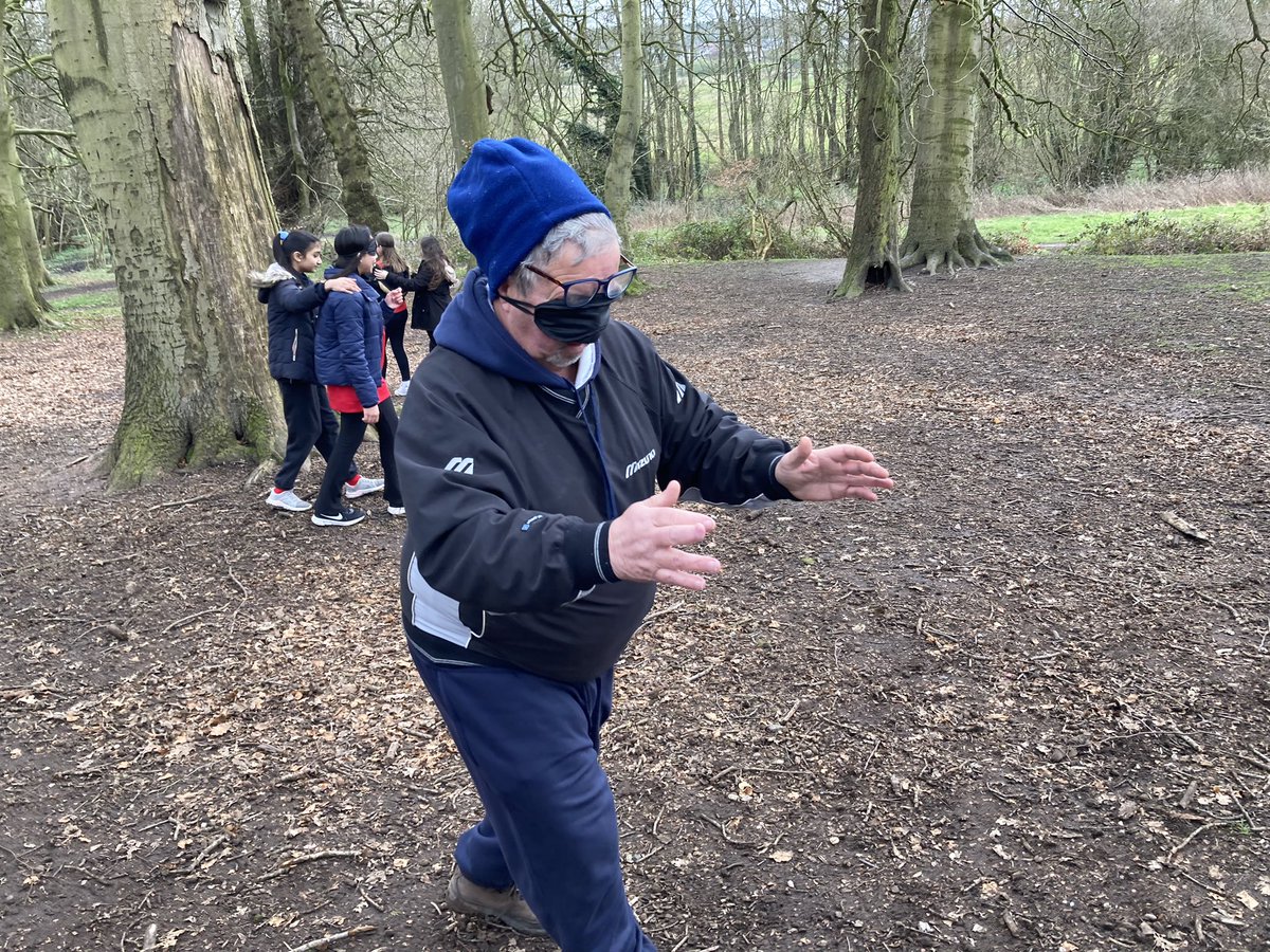 7B3 have a fabulous Forest School day. Blindfolded navigation to start off #challengeyourself @MoretonSchool
