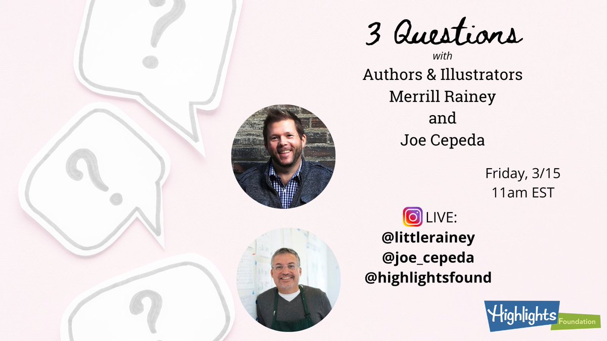 Curious about board, novelty, and concept books? Join us TOMORROW on IG Live as we chat with Authors/Illustrators <a href="/LittleRainey/">Merrill Rainey making beautiful things out of junk</a>  and @joecepeda

🗓️Friday, March 15 @ 11am EST

See you there 💙💚