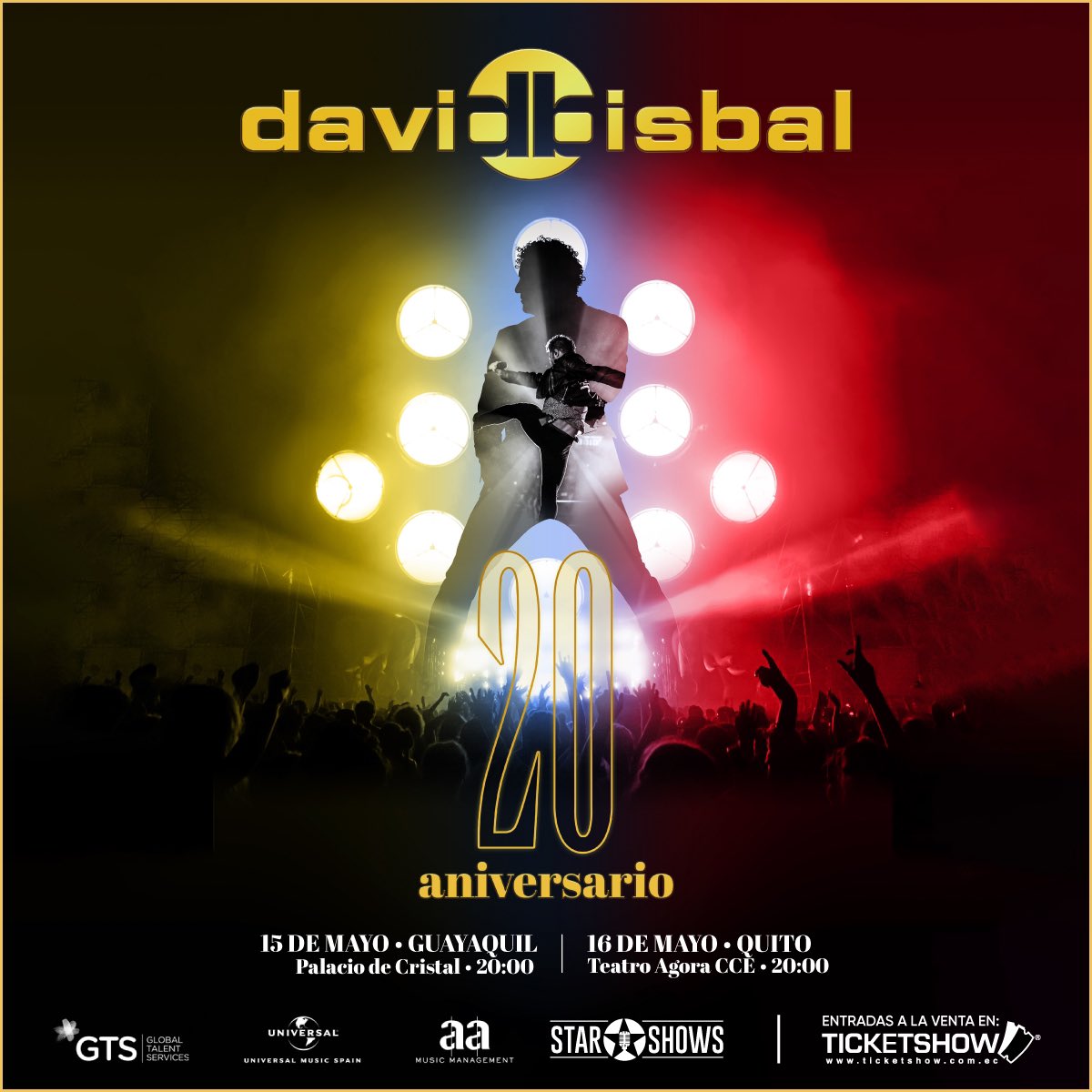David Bisbal “Tour 20 Aniversario” 🎙️ El cantante español se reencuentra con Ecuador y celebra 20 años de carrera 🎶

📍Guayaquil, 15 de mayo, Palacio de Cristal
📍Quito, 16 de mayo, Teatro Ágora Casa de la Cultura
🎟️Entradas a la venta en Ticketshow
🎧Una experiencia Star Shows