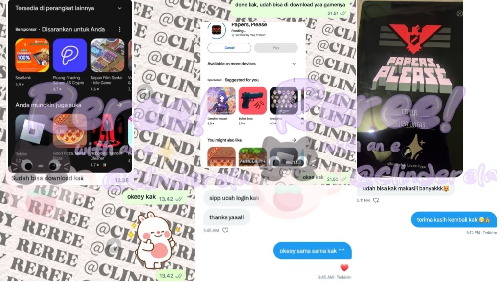 ___imut's tweet image. .. ♡𝆬‌  / 🎀 kalian lagi nyari games premium? papa's to go series? paper, please? aku jual semua! bisa dm aku disini . . 
             𓈒 𐙚 ۫ ꒰ @clinderela ࣪ 𓈒 ୨
             𓈒 𐙚 ۫ ꒰ @clinderela ࣪ 𓈒 ୨
𖣁 ..  harga dijamin murce! DM/WA me for more info ♡ #zonauang