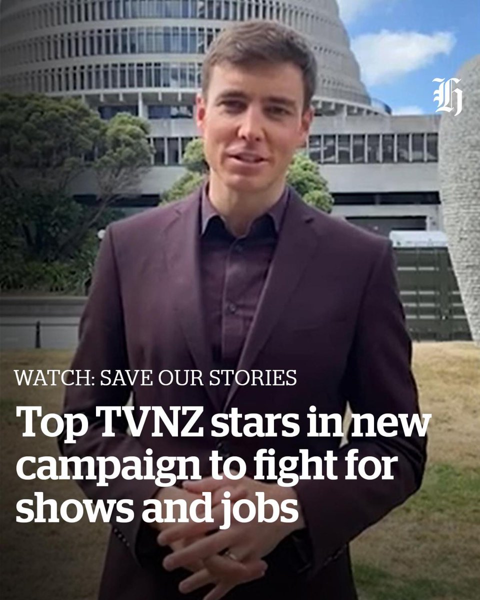 #WATCH | “As our newsrooms diminish, so too does our ability to tell the stories that matter to New Zealanders.” Several of TVNZ’s biggest stars are fronting a heartfelt new PR campaign, Save Our Stories, to fight job and show cuts.🔗tinyurl.com/tvnzsosnzh
