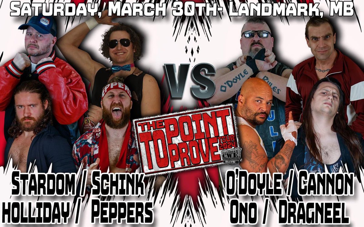 A big 8 man elimination tag is coming to Landmark Manitoba. No matter what happens I will survive because O’DOYLE RULES.